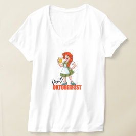 Roligt Oktoberfest Girl with Beer T Shirt