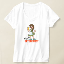 Roligt Oktoberfest Girl with Beer T Shirt