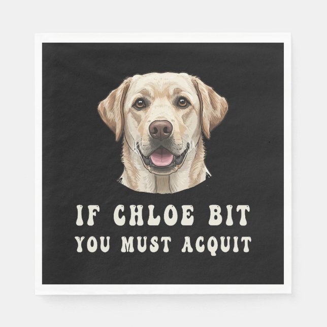 Roligt Om Chloe Bet Dig Måste Du Frikännas Labrado Pappersservett (Framsidan)