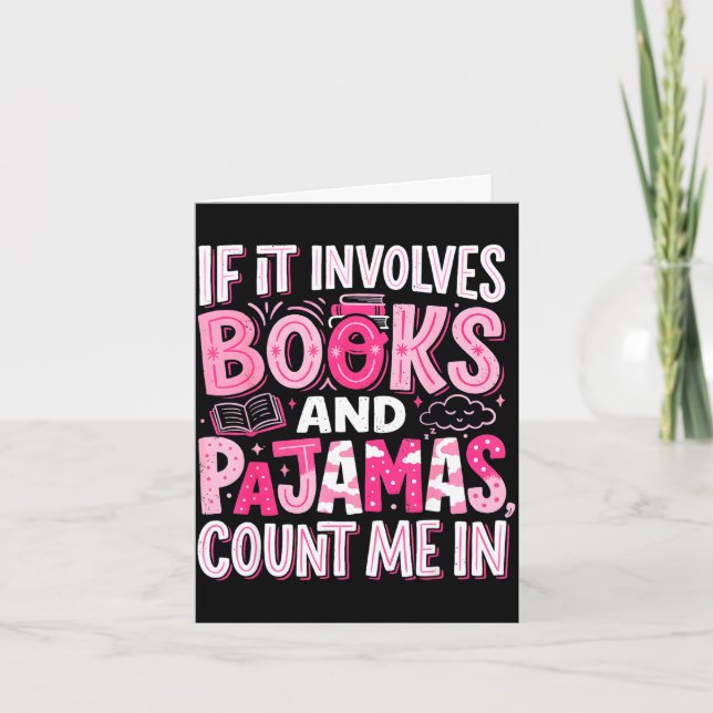 Roligt om det involverar böcker och pyjamas bokläs kort (Framsida)