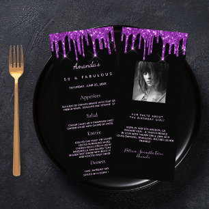 Roligt om svart lila på foto glitter reklamkort