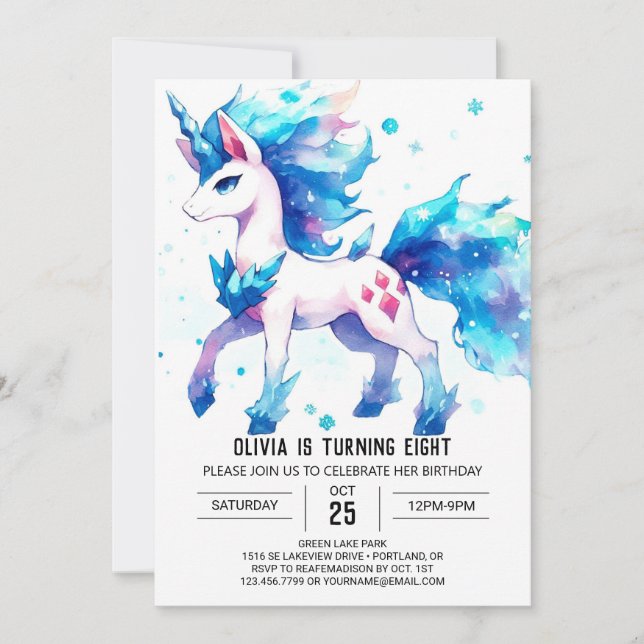 Roligt Online Horse Birthday Inbjudningar (Framsida)