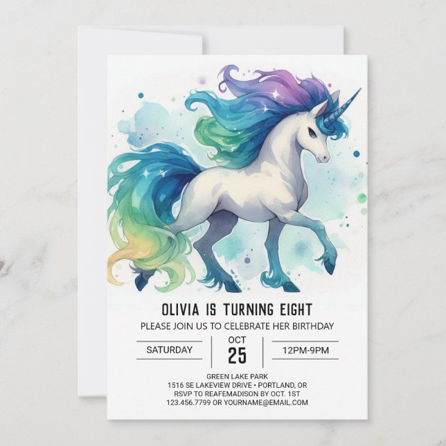 Roligt Online Horse Birthday Inbjudningar (Framsida)