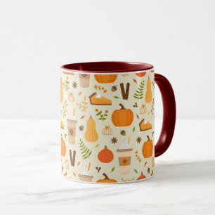 Roligt Orange Fall Mönster Mugg