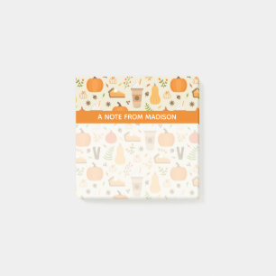 Roligt Orange Fall Mönster Post-it Block