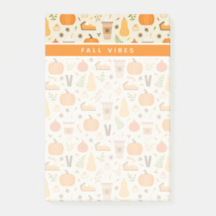 Roligt Orange Fall Mönster Post-it Block