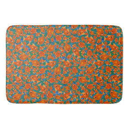 Roligt Orange Goldfish Ocean Blue and Grönt Backgr Badrumsmatta