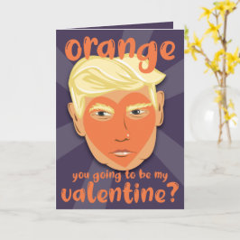 Roligt Orange Hjärta Donald Trump | Alla hjärtans  Kort