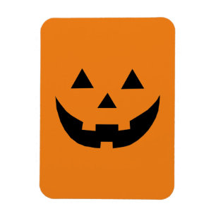 Roligt orange jack o lantern pumkin ansikte Hallow Magnet