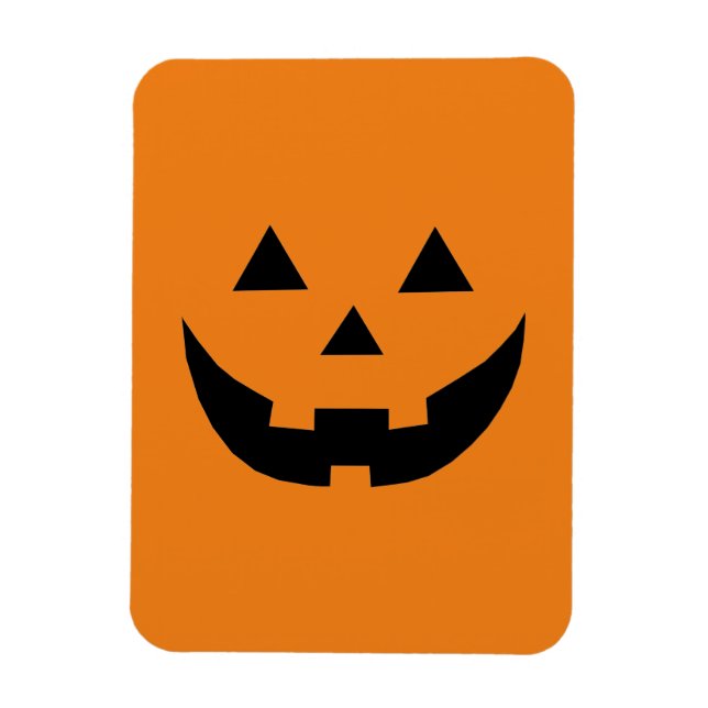 Roligt orange jack o lantern pumkin ansikte Hallow Magnet (Vertikal)