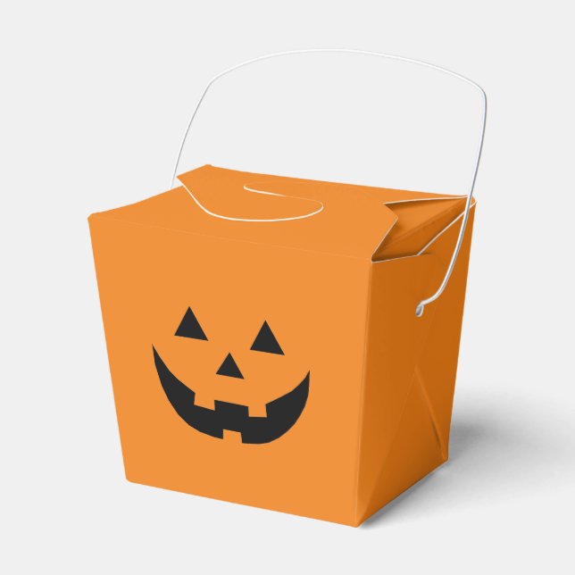Roligt orange Jack o lantern pumkin ansikte Hallow Presentaskar (Framsidan Sidan)