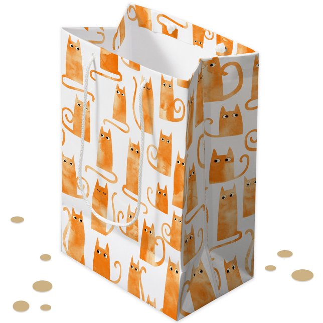 Roligt Orange Katt (Fun orange ginger cat pattern gift bag)
