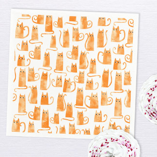 Roligt Orange Katt Pappersservett