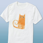 Roligt Orange Katt T Shirt<br><div class="desc">Cute och milt alarmerad liten vattenfärgad orange ingerkatt,  perfekt för djur älskare. Originalkonst av Nic Squirrell.</div>