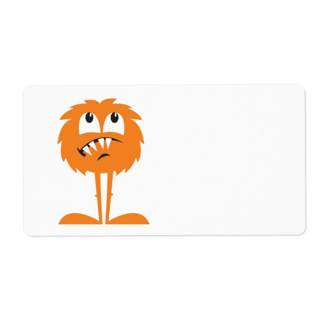 roligt orange lurvigt monster fraktsedel (Framsidan)