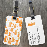 Roligt Orange - vattenfärg för kattvatten Bagagebricka<br><div class="desc">Cute Little water color orange ginger cat mönster,  perfekt for djur älskare. Originalkonst av Nic Squirrell. Ändra informationen på motsatsen om du vill anpassa.</div>
