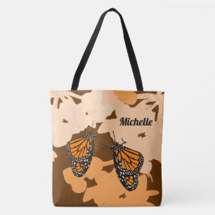 Roligt Orangen Monarch Butterfly Pair Tygkasse