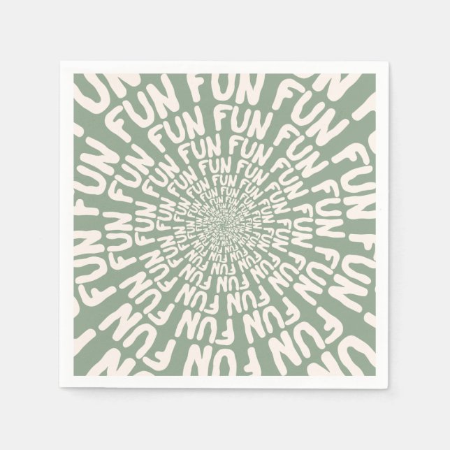 Roligt ord om citrongräs av spiral kräm grönt  pappersservett (Framsidan)