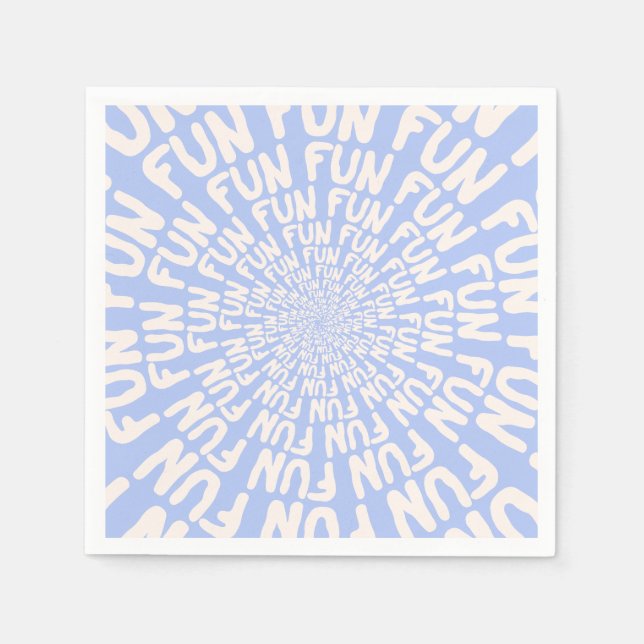 Roligt ord som upprepar spiral kräm lilac lila pappersservett (Framsidan)