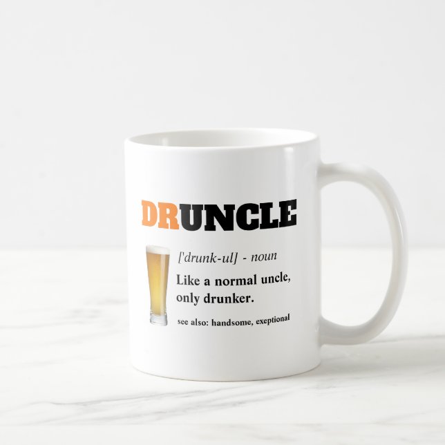 Roligt ordstäv - Druncle rolig Uncle Kaffemugg (Höger)