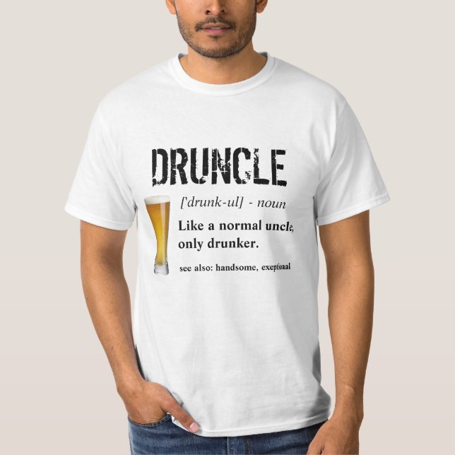 Roligt ordstäv - Druncle rolig Uncle T Shirt (Framsida)