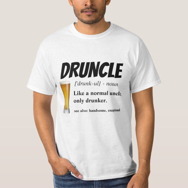 Roligt ordstäv - Druncle rolig Uncle T Shirt (Framsida)
