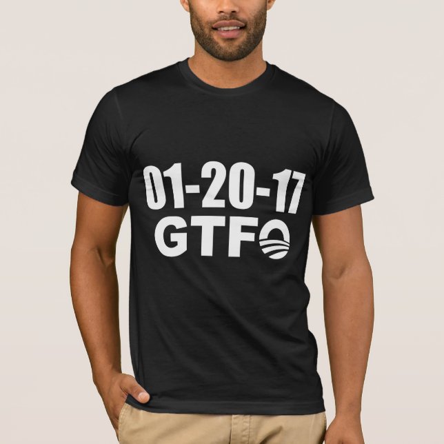 Roligt ordstäv: Obamas sist dag - GTFO Tee Shirt (Framsida)