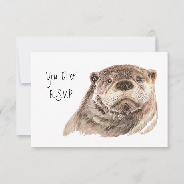 Roligt OSA Reply with Watercolor Otter (Framsida)