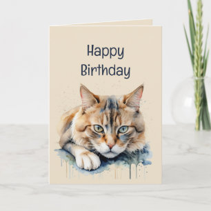 Roligt över Backe födelsedag Grouchy Cat Animal Ar Kort