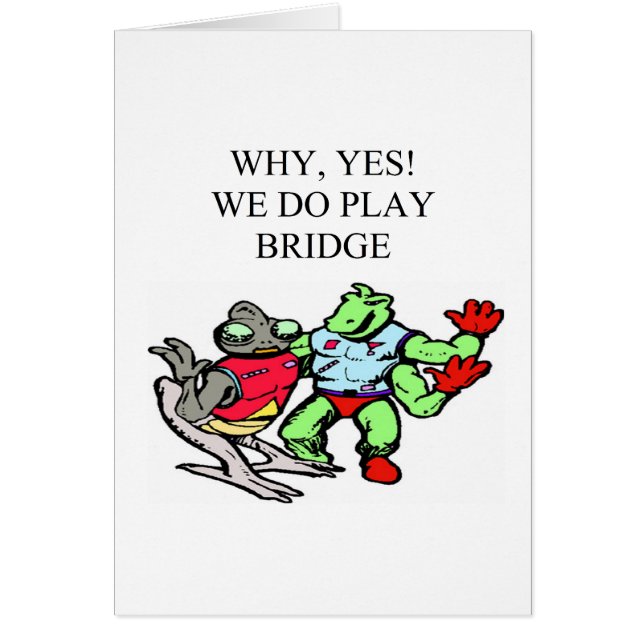 roligt överbrygga spelaredesignen hälsningskort (Framsidan)