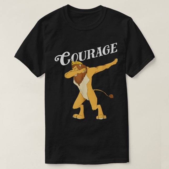 Roligt Oz Cowarely Dabbing Lejon Courage Shirt Art T (Design framsida)