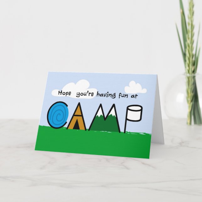 Roligt på hälsningskortet Camp Bild Brev Kort (Framsida)