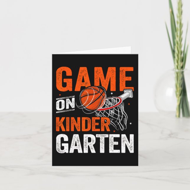 Roligt på Kindergarten Basketball första dagen Kort (Framsida)