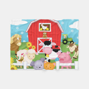 Roligt på lantgårdflanellfilten fleecefilt