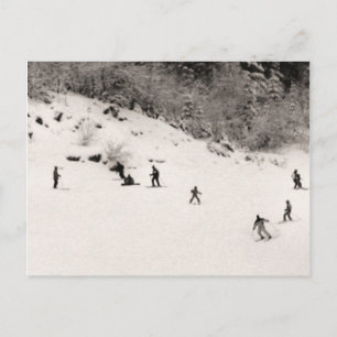 Roligt på skidbackarna vykort