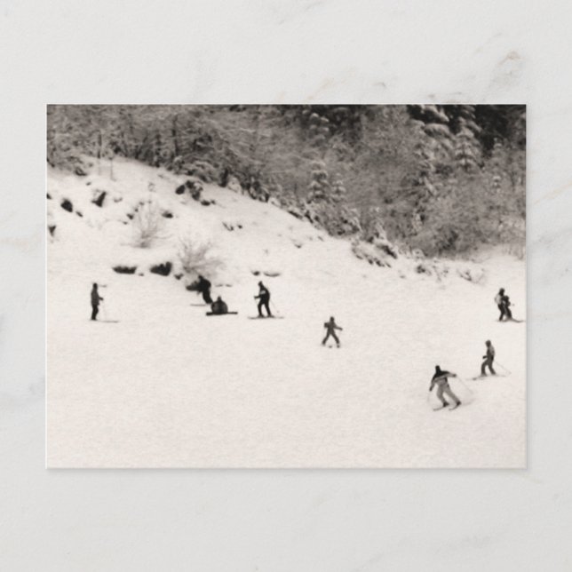 Roligt på skidbackarna vykort (Framsida)