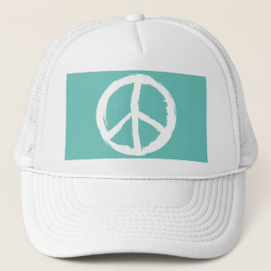 roligt painterly PEACE SYMBOL TRUCKERKEPS