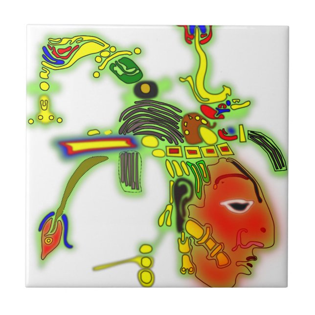 Roligt Painting Mask Tribal Ansikte Kakelplatta (Framsidan)