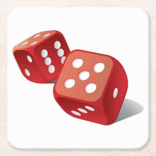 Roligt Pair of Dice Underlägg Papper Kvadrat