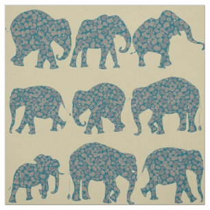 Roligt Paisley Elephants, Paisley Mönster Fabric Tyg