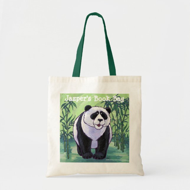 Roligt Panda Bear Personal Bok Bag Tygkasse (Framsidan)
