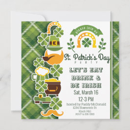 Roligt Papercut St. Patrick Day Leprechaunss Beer Inbjudningar