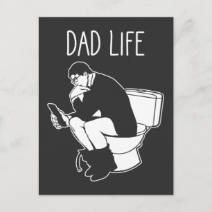 Roligt Pappaliv Fars Dag Toalett Lata Pappa Vykort