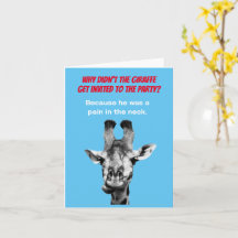 Roligt Pappaskämt Presentkort med Bild på Giraff