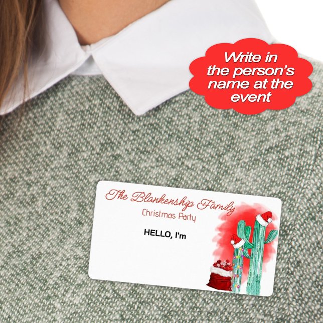 Roligt Papper etikett Namn bricka Fraktsedel (Help your guests remember names at your awesome Christmas paper with fun cactus sticker name tags.)