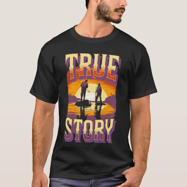 Roligt Par Fiske Meme Sant Berättelse Design T Shirt (Framsida)