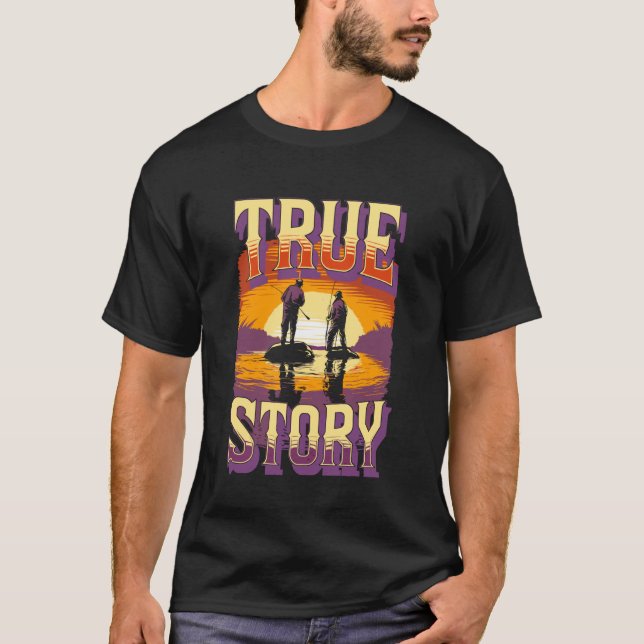 Roligt Par Fiske Meme Sant Berättelse Design T Shirt (Framsida)