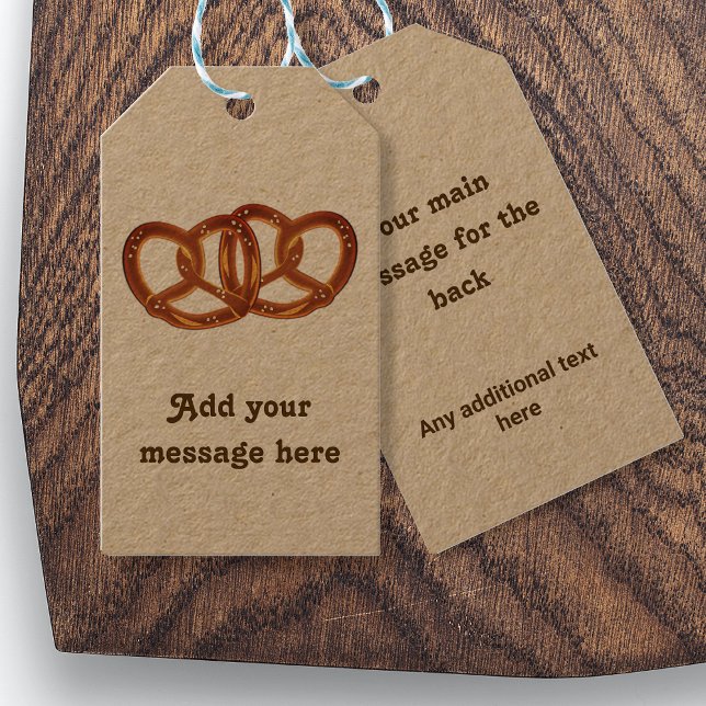 Roligt Parad Pretzel Loaves eget meddelandebröd te Presentetikett (Skapare uppladdad)