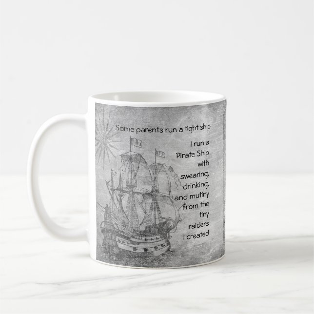 Roligt Parent Pirat Quote Pirat Frakt Kaffemugg (Vänster)