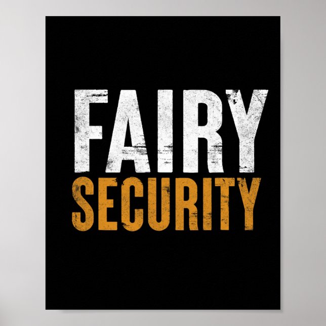 Roligt Parents Lazy Easy Costume Fairy Security Ha Poster (Framsidan)